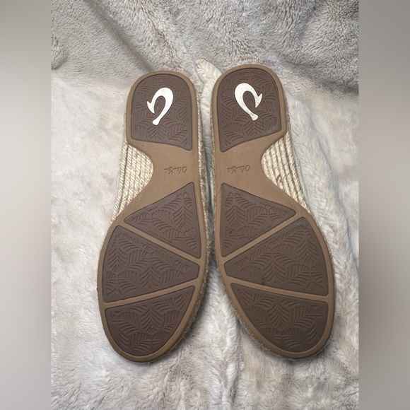 Olukai Women's KAULA PA'A LI Linen Espadrille Sneakers Shoes Size 9.5 - Picture 4 of 6